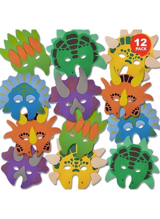 ArtCreativity Foam Dinosaur Masks For Kids Pack Of 12 Assorted Vibrant Dino Designs Dinosaur Birthday Party Supplies And Favors Teacher Rewards And Classroom Incentives  - Image 1