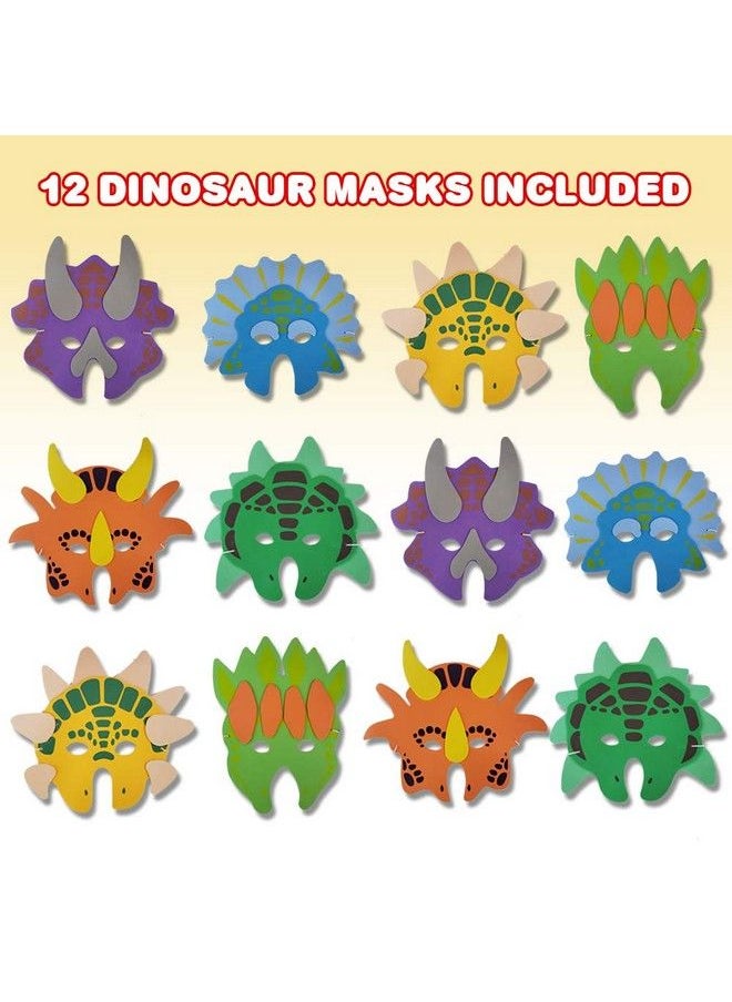 ArtCreativity Foam Dinosaur Masks For Kids Pack Of 12 Assorted Vibrant Dino Designs Dinosaur Birthday Party Supplies And Favors Teacher Rewards And Classroom Incentives  - Image 3