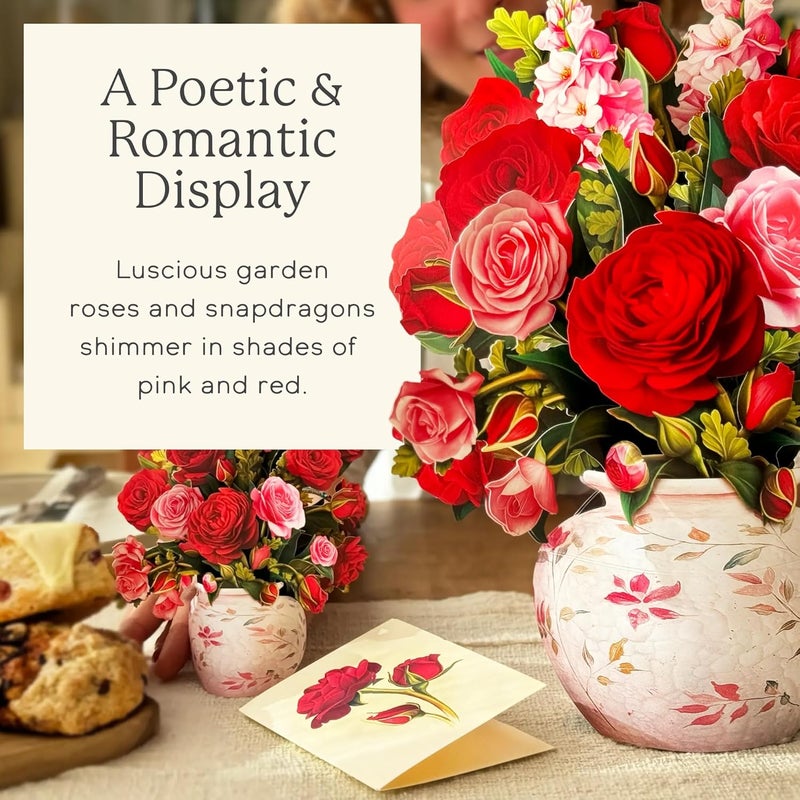 Freshcut Paper Blooming Roses 13 Inch Life-Sized 3D Pop Up Card – Anniversary, Valentine's Day, Mothers Day, Thank You, Gifts for Mom and Her – Includes Notecard and Envelope - Image 3