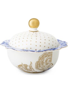 Pip Studio Royal White Sugar Bowl with Gold Floral Pattern 