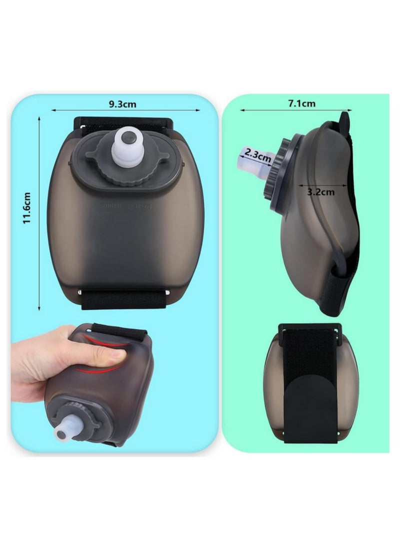 1 قطعة 200 مل زجاجة ماء معصم خالية من اليدين مقاومة للتسرب، حقيبة ترطيب محمولة للجري وركوب الدراجات واللياقة البدنية والماراثون وتسلق الهواء الطلق، قارورة ماء رياضية مضغوطة مع حزام معصم - Image 2