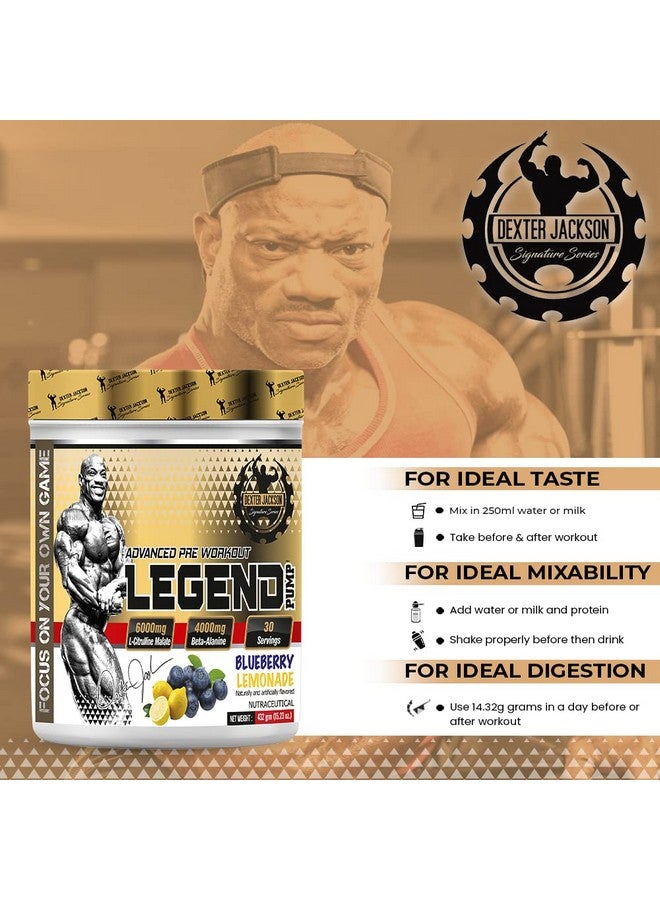 DEXTER JACKSON ديكستر جاكسون ليجند بومب قبل التمرين - نكهة توت العليق والليمون | تركيبة متقدمة | 432غ، 30 حصة - Image 4