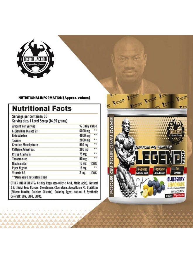 DEXTER JACKSON ديكستر جاكسون ليجند بومب قبل التمرين - نكهة توت العليق والليمون | تركيبة متقدمة | 432غ، 30 حصة - Image 5