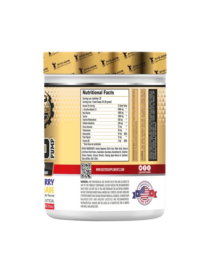 DEXTER JACKSON ديكستر جاكسون ليجند بومب قبل التمرين - نكهة توت العليق والليمون | تركيبة متقدمة | 432غ، 30 حصة - Image 3