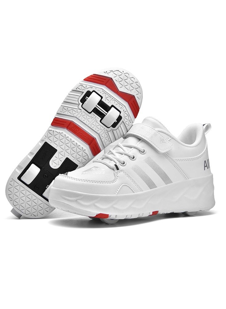 Loquat Kids Roller Skates Shoes 4 Wheels Roller Shoes Boys Girls Wheel Shoes Roller Sneakers Shoes for Beginner More Balanced - Image 1