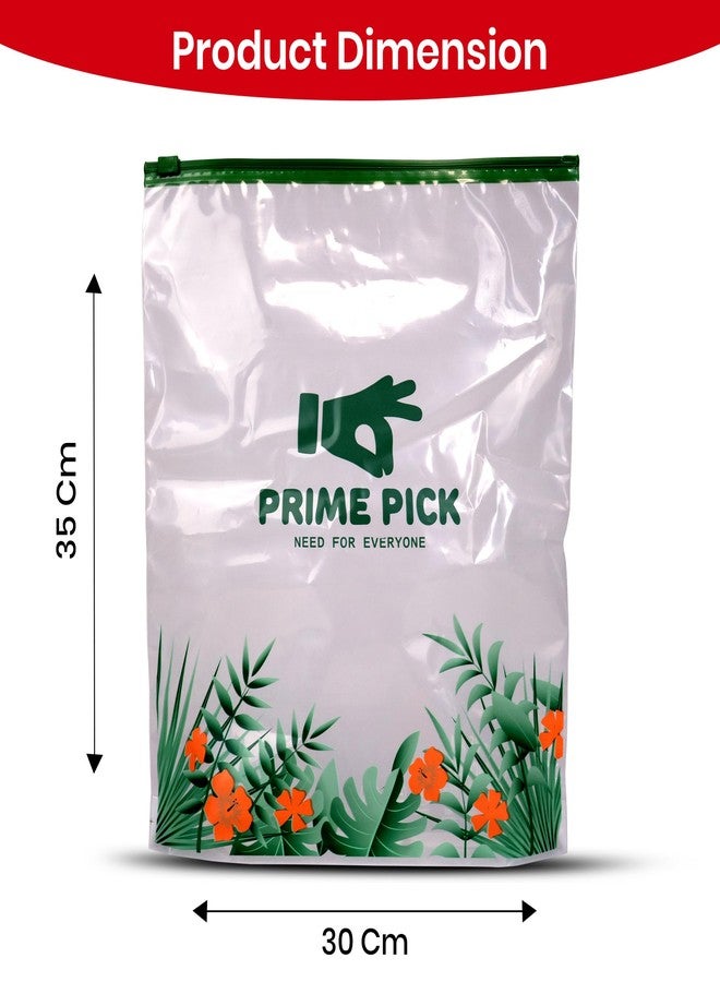 PRIME PICK Multipurpose Zip Lock Storage Bags Small, Medium and Large, Reusable & Reclosable Double Zipper, Leak-Proof Food Grade Plastic, Microwave Freezer Saf (10, L) - Image 2