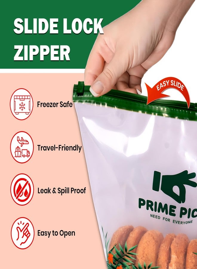 PRIME PICK Multipurpose Zip Lock Storage Bags Small, Medium and Large, Reusable & Reclosable Double Zipper, Leak-Proof Food Grade Plastic, Microwave Freezer Saf (10, L) - Image 4