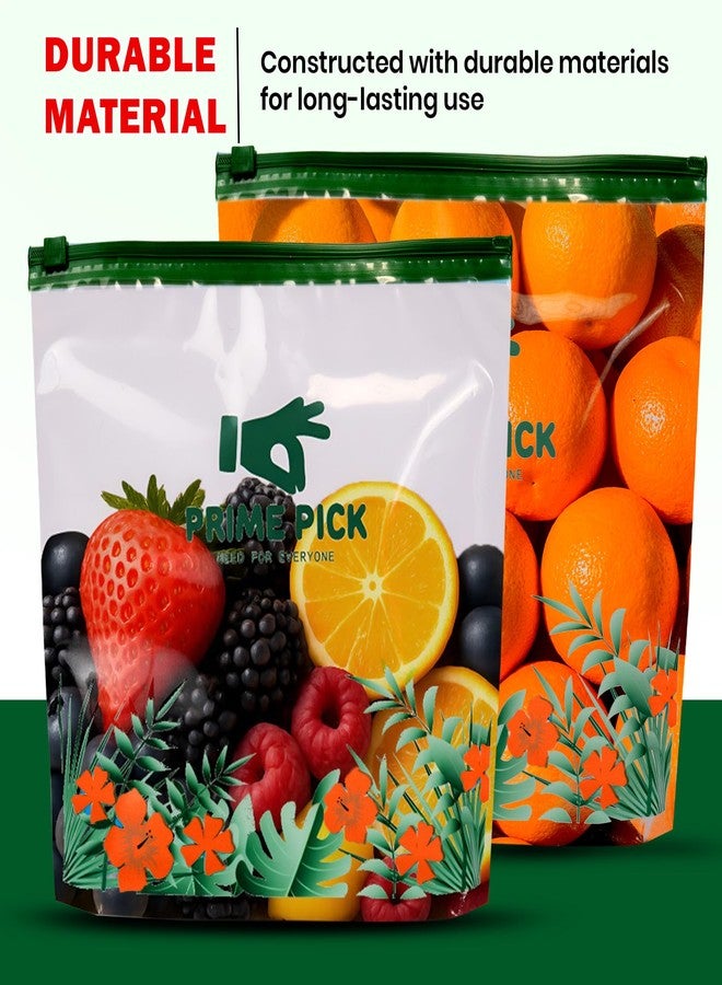 PRIME PICK Multipurpose Zip Lock Storage Bags Small, Medium and Large, Reusable & Reclosable Double Zipper, Leak-Proof Food Grade Plastic, Microwave Freezer Saf (10, L) - Image 5