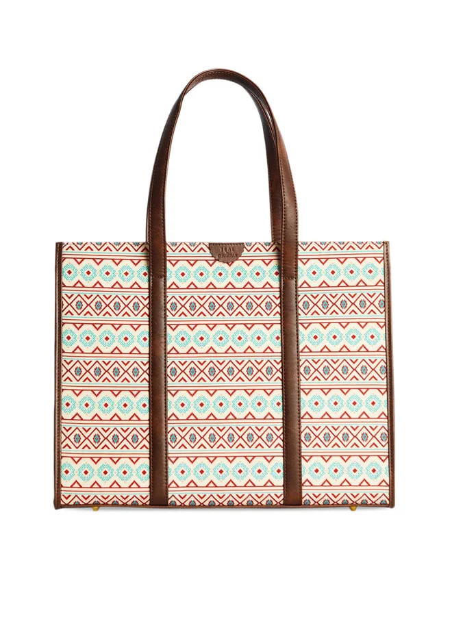 Chumbak TealByChumbak Mercado Aztec Canvas Tote