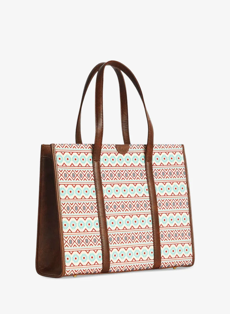 تشومباك Tealbychumbak Mercado Aztec Canvas Tote