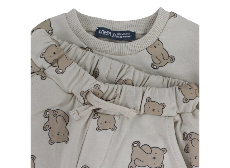 Pompelo Baby Boys 2-Piece Outfit Set – Beige - Image 2