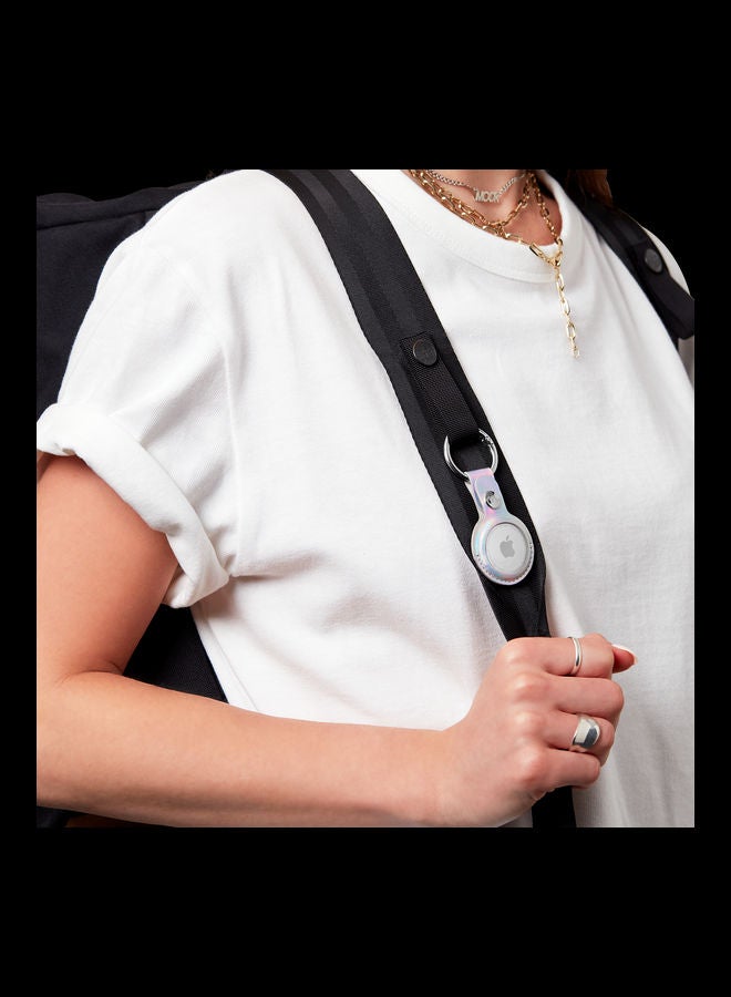 CASE-MATE Clip Ring Leather Keychain Apple Airtag Case Iridescent - Image 3