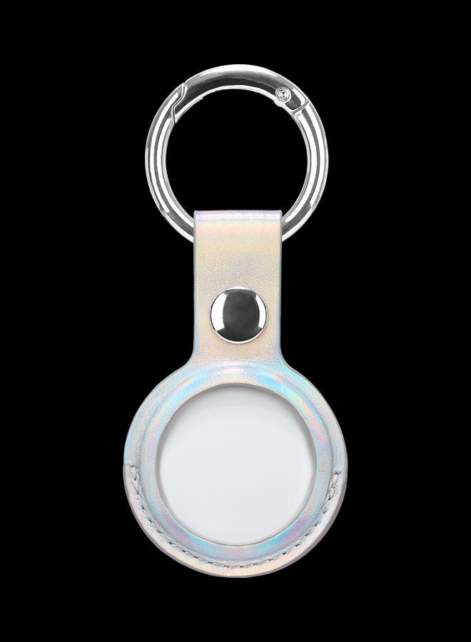 CASE-MATE Clip Ring Leather Keychain Apple Airtag Case Iridescent - Image 2