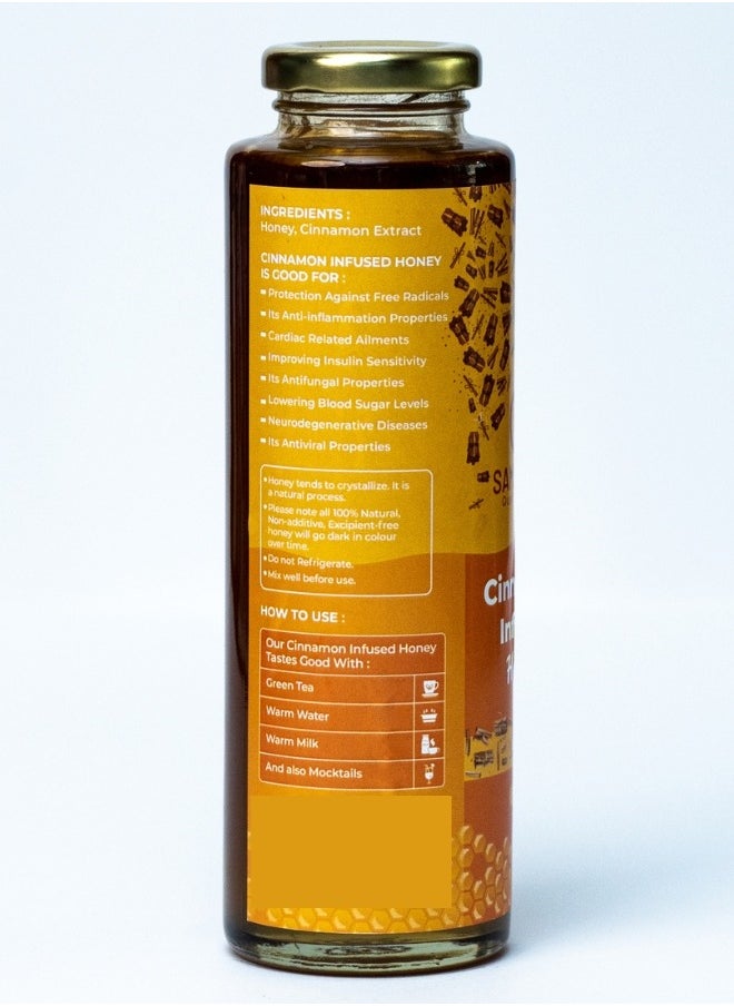 Samsthiti Cinnamon Infused Honey 100% Natural, Organic, No Preservatives, Sugar, Artificial Colors, Added Flavors, Pack Of 1  - Image 3