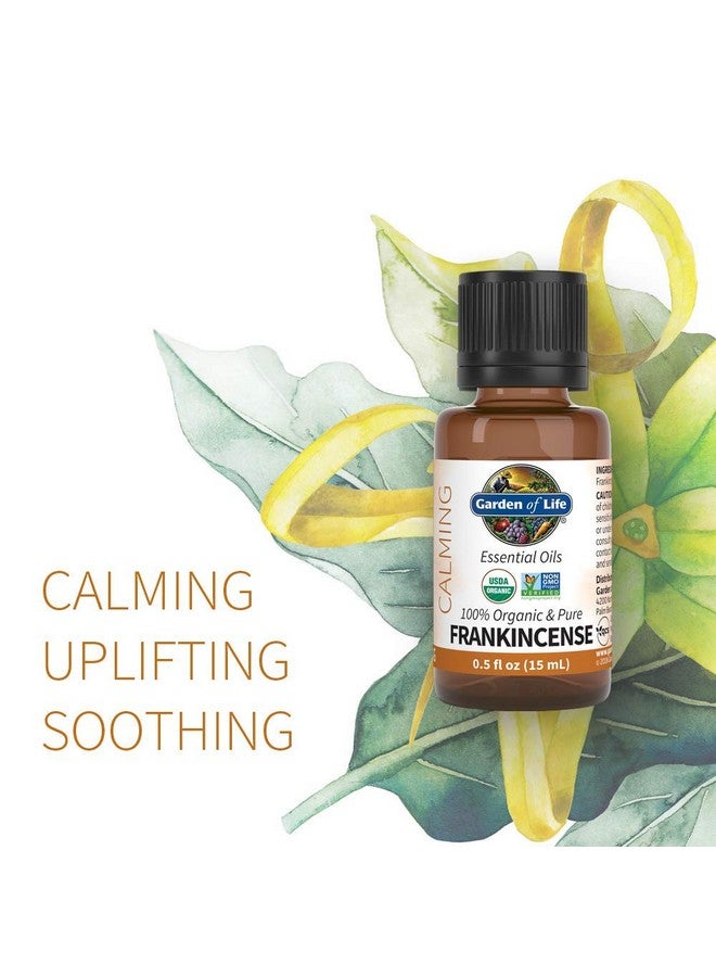 Garden of Life Garden of Life Essential Oil, Frankincense 0.5 fl oz (15 mL), USDA Organic & Pure, Clean, Undiluted & Non-GMO - for Diffuser, Aromatherapy, Meditation, Skincare - Calming, Uplifting, Soothing  - Image 2