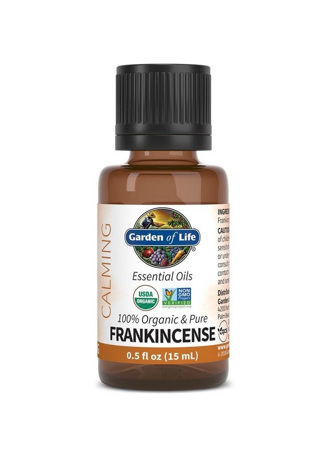 Garden of Life Garden of Life Essential Oil, Frankincense 0.5 fl oz (15 mL), USDA Organic & Pure, Clean, Undiluted & Non-GMO - for Diffuser, Aromatherapy, Meditation, Skincare - Calming, Uplifting, Soothing  - Image 1