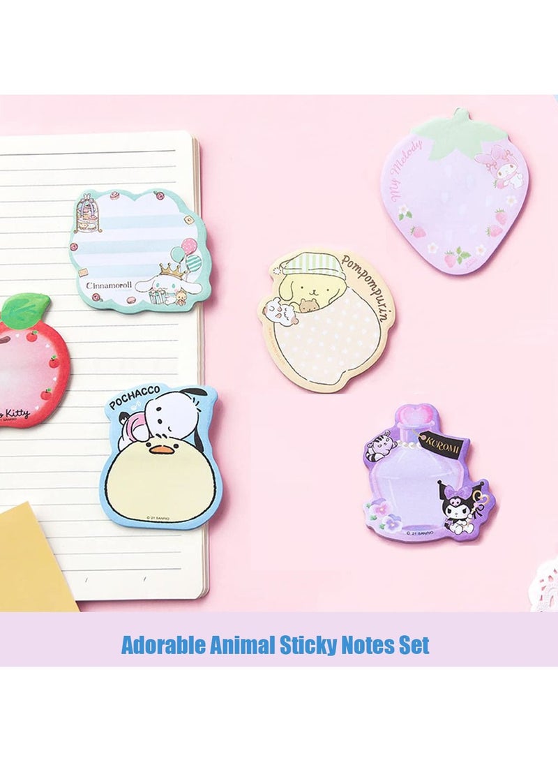 Excefore Adorable Animal Sticky Notes Set - 6 Packs of Fun and Functional Self-Stick Memo Pads for Office, School, and Home  - Image 2