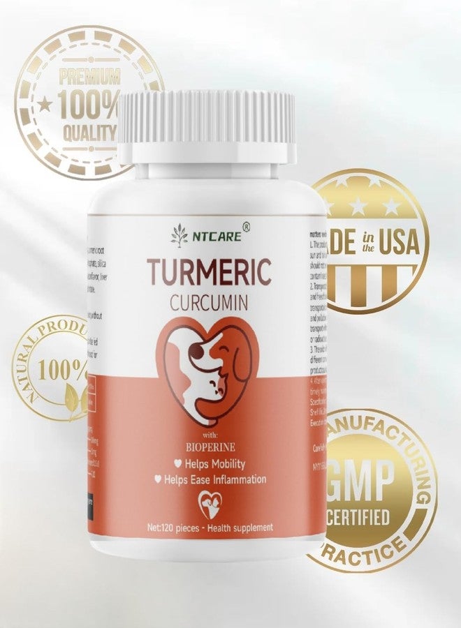 NTCARE Turmeric for Dogs Anti Inflammatory Pain Relief -Dog Pain Relief-120 Chewable Tablets Hip & Joint Support with Curcumin and BioPerine, Antioxidant, Cardiovascular Health,Mobility Support - Image 2