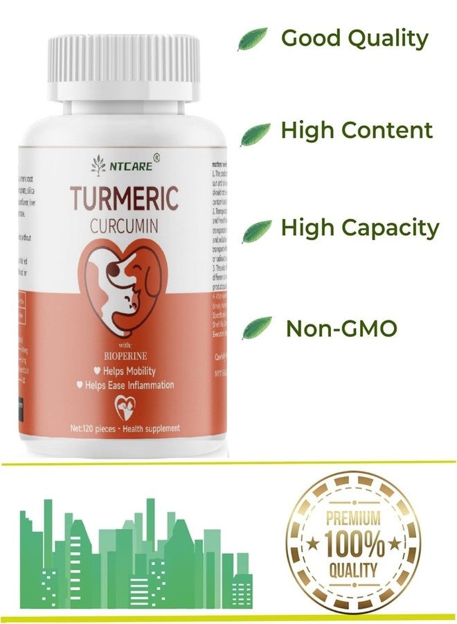 NTCARE Turmeric for Dogs Anti Inflammatory Pain Relief -Dog Pain Relief-120 Chewable Tablets Hip & Joint Support with Curcumin and BioPerine, Antioxidant, Cardiovascular Health,Mobility Support - Image 3