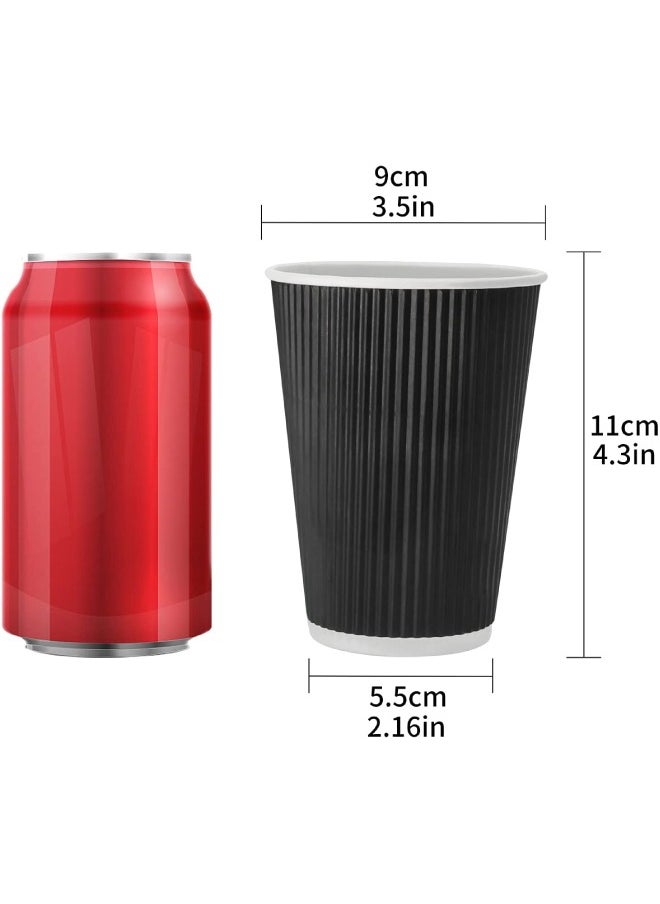 SNH Packing - Ripple Coffee Cup Black 12 Ounce For Coffee Tea Or Hot For Home And Office Use 10 Pieces - Image 1