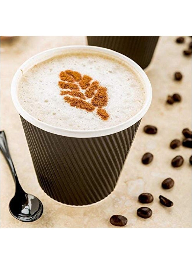 SNH Packing - Ripple Coffee Cup Black 12 Ounce For Coffee Tea Or Hot For Home And Office Use 10 Pieces - Image 1