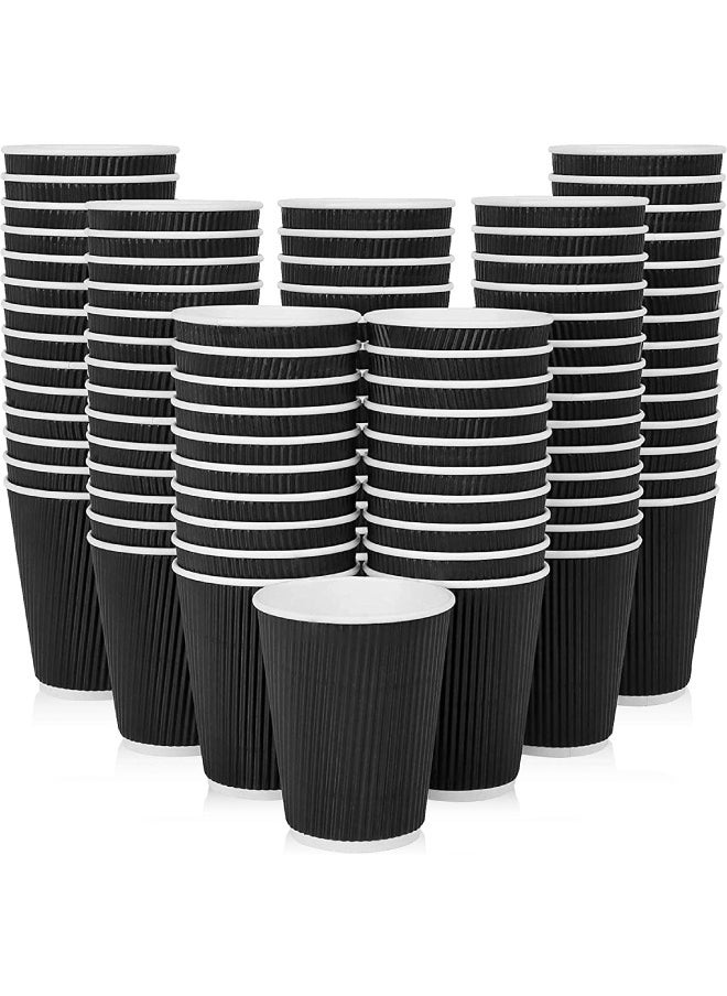 SNH Packing - Ripple Coffee Cup Black 12 Ounce For Coffee Tea Or Hot For Home And Office Use 10 Pieces - Image 1