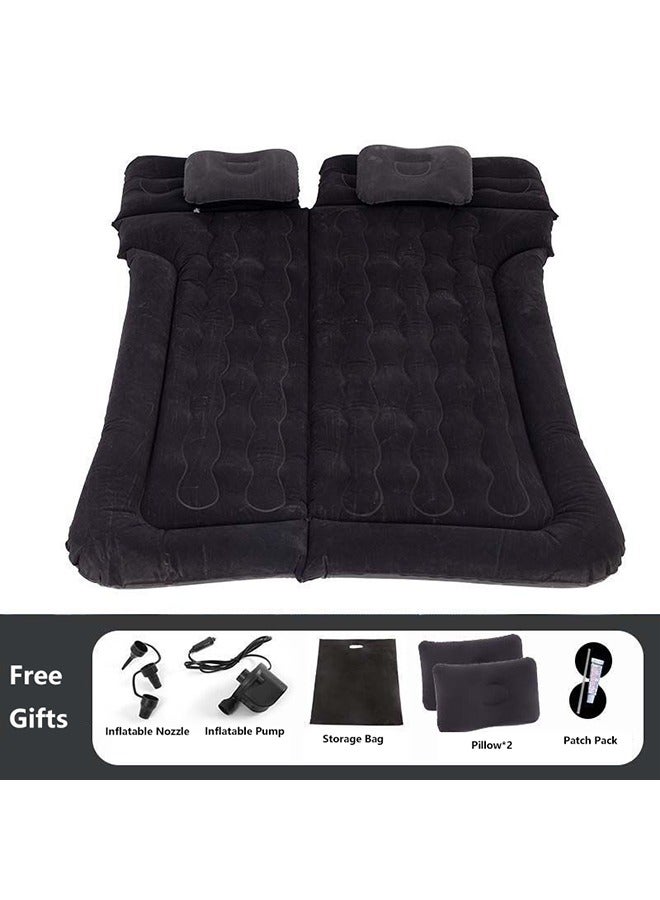 Sharpdo 7-Pieces Air Mattress Inflatable Bed for Car Travel and Camping Sleep with 2 Pillows 180K Black - Image 2