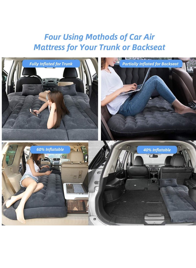Sharpdo 7-Pieces Air Mattress Inflatable Bed for Car Travel and Camping Sleep with 2 Pillows 180K Black - Image 3