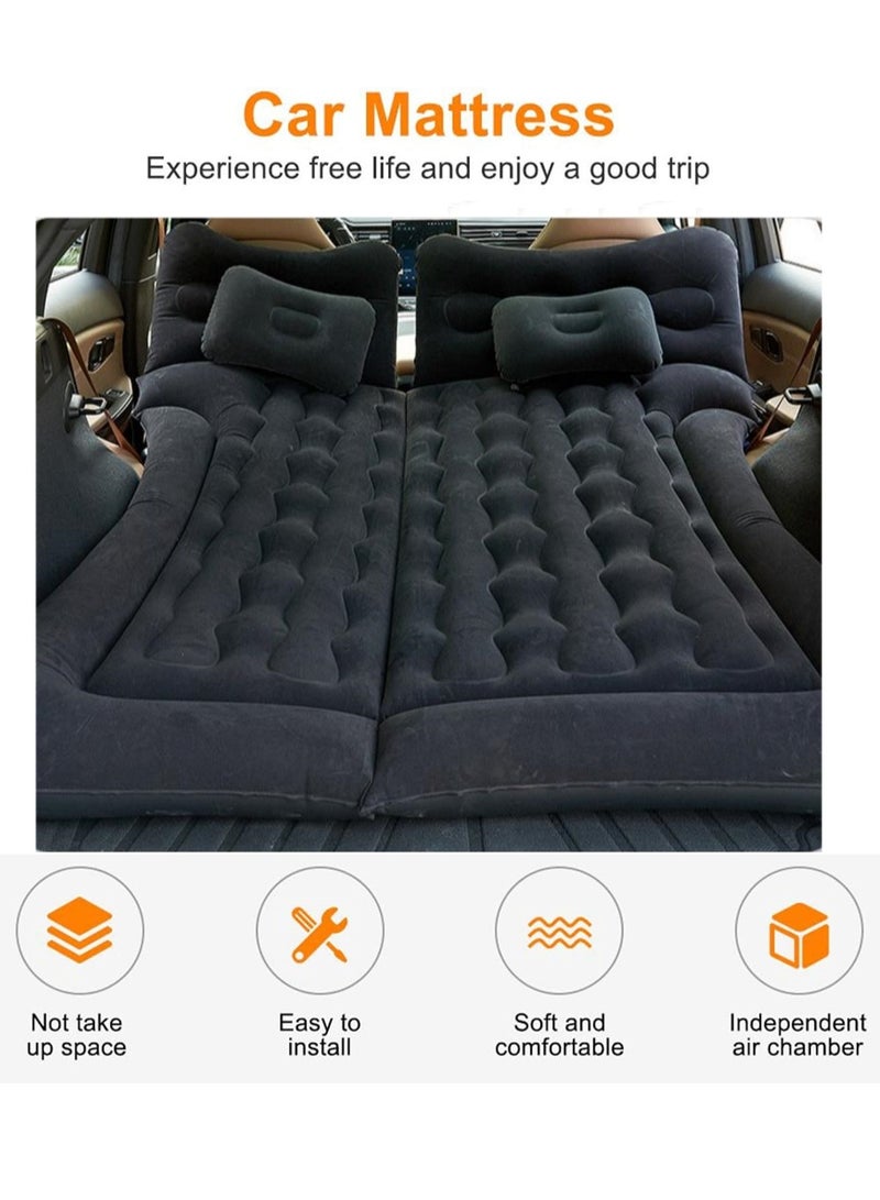 Sharpdo 7-Pieces Air Mattress Inflatable Bed for Car Travel and Camping Sleep with 2 Pillows 180K Black - Image 4