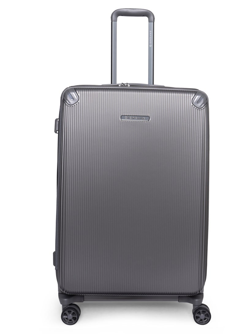 GIORDANO Giordano TitanX 28-Inch Check-In Luggage – Large Hard Shell Trolley Suitcase with Extra Secure Lock, Expandable Luggage Design, 360° Double Spinner Wheels, Lightweight Unbreakable Travel Bag – Dark Grey - Image 1