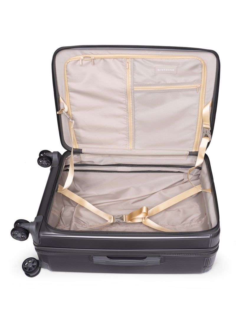 GIORDANO Giordano TitanX 28-Inch Check-In Luggage – Large Hard Shell Trolley Suitcase with Extra Secure Lock, Expandable Luggage Design, 360° Double Spinner Wheels, Lightweight Unbreakable Travel Bag – Dark Grey - Image 4