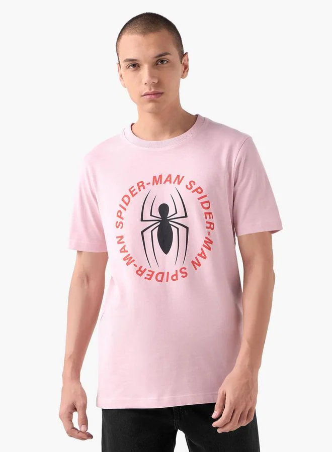 Splash FAV Spider-Man Print T-shirt with Crew Neck