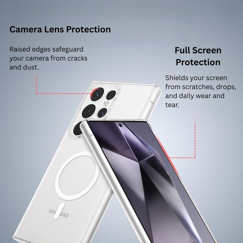 ShieldTech PC & TPU Back Cover for Samsung Galaxy S24 Ultra 5G | Mag-Safe Compatible | Transparent Mobile Phone Cover for Samsung Galaxy S 24 Ultra 5G / Samsung S24 Ultra 5G Transparent Back Cover - Image 5