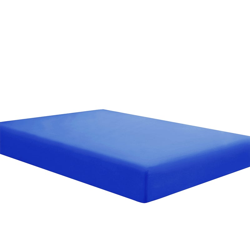 Sfoothome Single Fitted Sheet Twin  Roayl Blue  Deep Pocket Brushed Velvety Microfiber Breathable Extra Soft and Comfortable  Wrinkle Fade Stain and Abrasion Resistant
