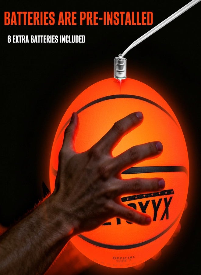SETOXYX Glow in The Dark Basketball, Light Up Basketball for Teen Boy, Official Size 7 with 6 Spare Batteries, Birthday for Boys & Girls 6-15+ Year Old, Outdoor Sports Night Toy - Image 4