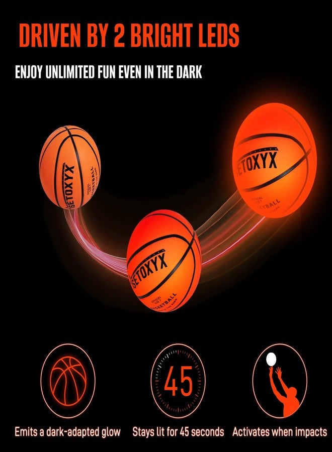 SETOXYX Glow in The Dark Basketball, Light Up Basketball for Teen Boy, Official Size 7 with 6 Spare Batteries, Birthday for Boys & Girls 6-15+ Year Old, Outdoor Sports Night Toy - Image 3
