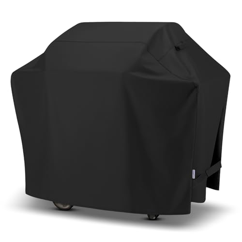 SunPatio Grill Cover 50 Inch, Outdoor Heavy Duty Waterproof Barbecue Gas Cover, UV & Fade Resistant, All Weather Protection Compatible for Weber CharBroil Kenmore Nexgrill Grills and More, Black - Image 1
