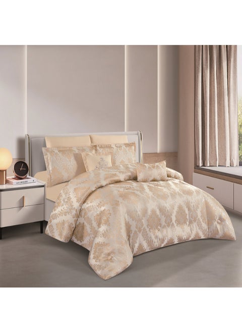Jacquard Comforter Set With Durable And Soft Fabric Heavy Filling And A Design That Satisfies All Tastes 8 Pieces King Size