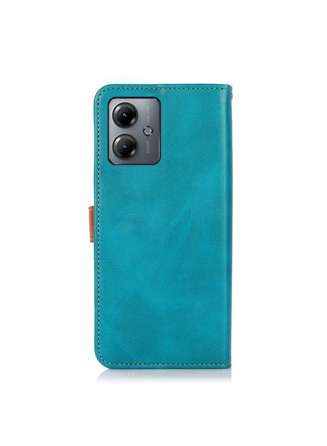 S-TOP Case For Motorola Moto G14 4G KHAZNEH Dual-color Cowhide Texture Flip Leather Phone Case - Image 3