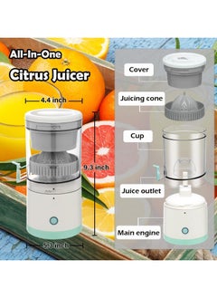 ELTRAZONE Portable Electric Citrus Juicer, Automatic Household Electric Juicer, Portable Rechargeable Juicer, Orange Juice Squeezer, Rechargeable Juicer Machine with USB, for Orange, Lemon, Grapefruit  - Image 2