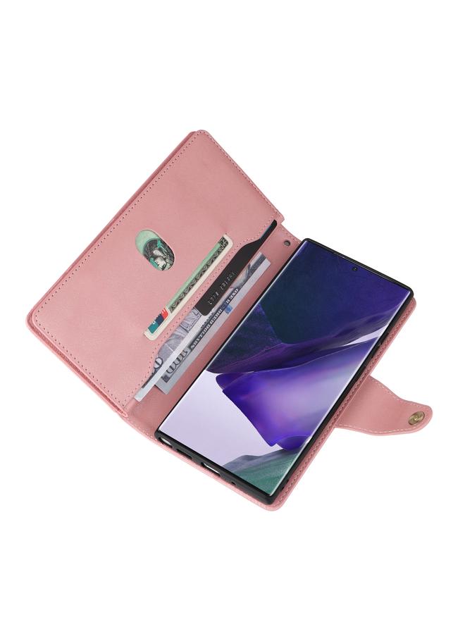 اس-توب جراب لهاتف Samsung Galaxy Note20 Ultra بمشبك برشام و9 بطاقات، جراب هاتف جلدي قابل للطي بثلاثة أضعاف - Image 5