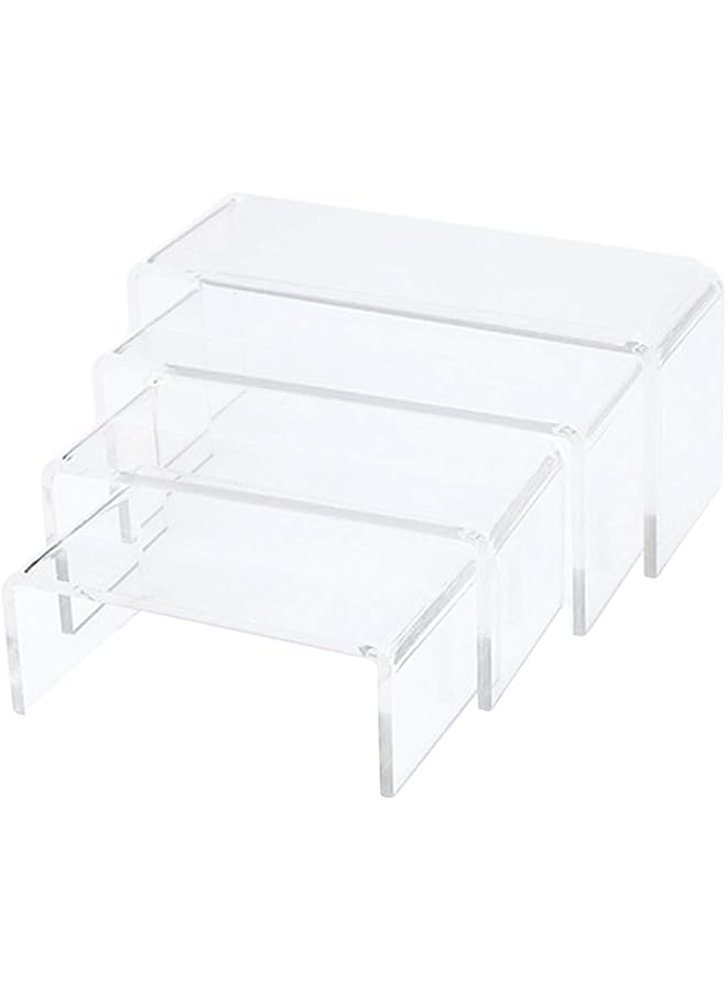 The Bros 4Pcs Acrylic Risers Display Clear Showcase Shelf Figures Buffets Cupcakes Jewelry Display Stands for Table Decorations - Image 1