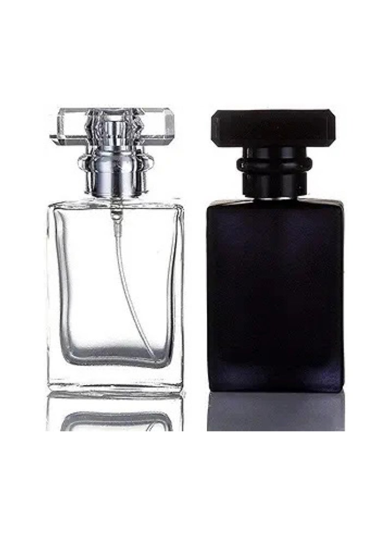 2pcs Perfume Bottle Portable Transparent Glass Perfume Empty Bottle for Travel(30ml)