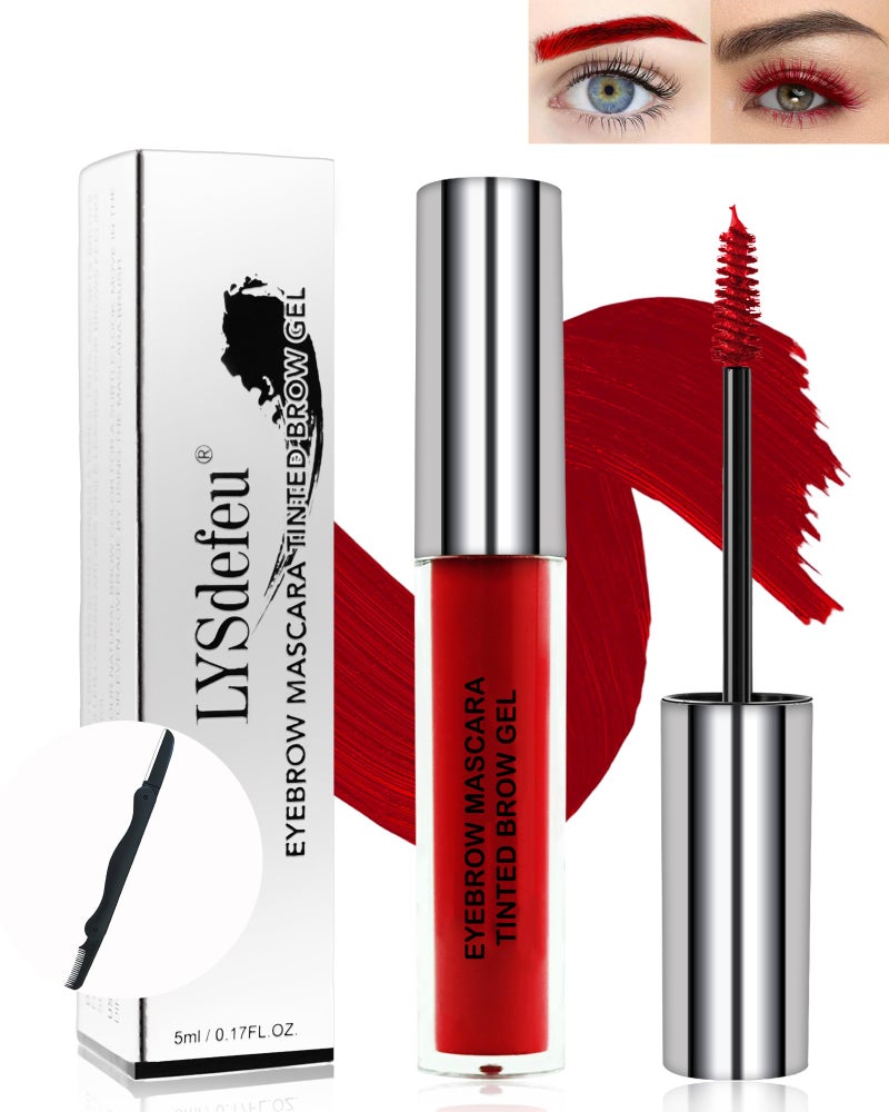 Tinted Eyebrow Mascara Gel1Pcs Longlasting Waterproof Red Eyebrow Glue Colored Liquid MascarasTint Brow Filler Length Curling MascaraHalloween Cosplay Party Eye Makeup Gift for Women09
