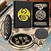 Keller & Weber Mini DND Dice Set Steampunk Hollow Octopus Pocket Watch Shell Case 7pcs Polyhedral Metal DD Dice Set DND Gifts with Gift Box for Player Role Playing Board Games Accessories Bronze - Image 4