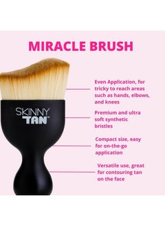 Skinny Tan Skinny Tan Miracle Tanning Brush - Premium and Ultra-Soft Synthetic Bristles - Unique Ergonomically Shaped Tool - Perfect for Bronzing Tricky Areas - Streak-Free, Flawless Looking Finish - 1 pc  - Image 2