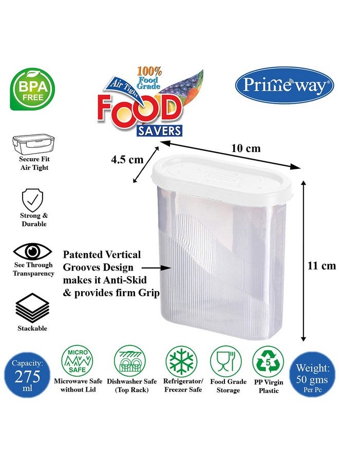 Primeway براميل حفظ الطعام محكمة الإغلاق من برايم واي® | حاويات التوابل | صناديق المسالا | حاويات المطبخ للثلاجة | 275 مل لكل منها | عبوة من 16 قطعة (أبيض) - Image 2