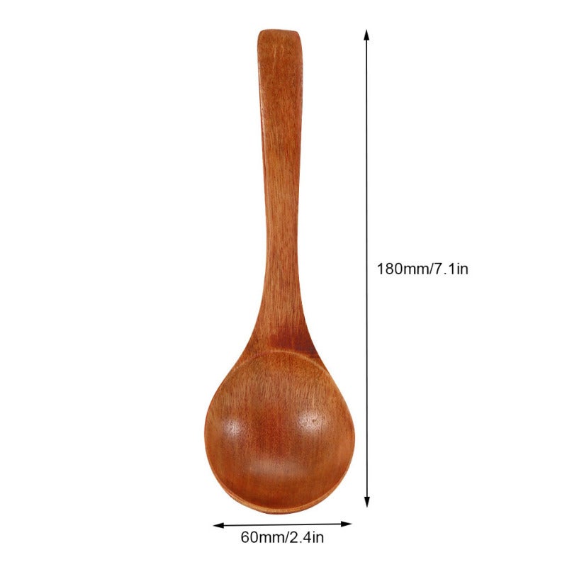 Natural Wooden Ladle: Brown Spoon, High Quality Natural Wood, Healthy Non-toxic - Heat Resistant, Long Handle Spoon for Chef Home Cook Kitchen Novice - Image 1