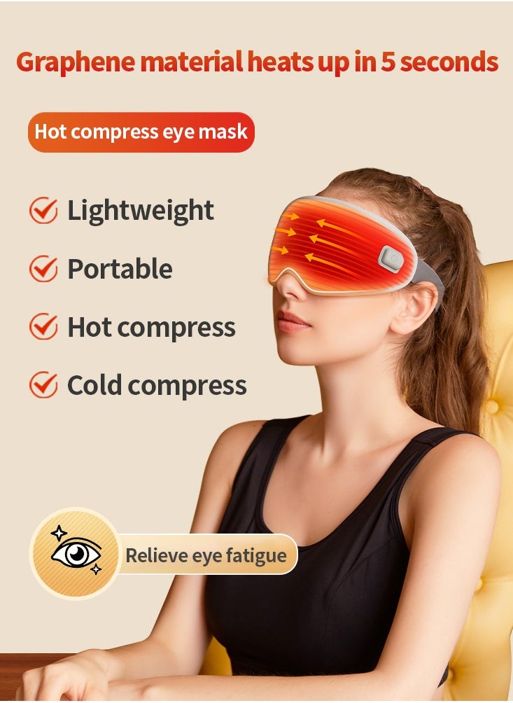 MileMelo Graphene Heating And Warmth Eye Mask, Lightweight, Portable, Travel, Camping, Hot Compress, 3-Stage Temperature Control, Soothing Sleep Eye Mask (Honeycomb Technology Fabric)  - Image 2