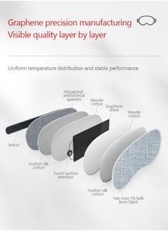 MileMelo Graphene Heating And Warmth Eye Mask, Lightweight, Portable, Travel, Camping, Hot Compress, 3-Stage Temperature Control, Soothing Sleep Eye Mask (Honeycomb Technology Fabric)  - Image 4